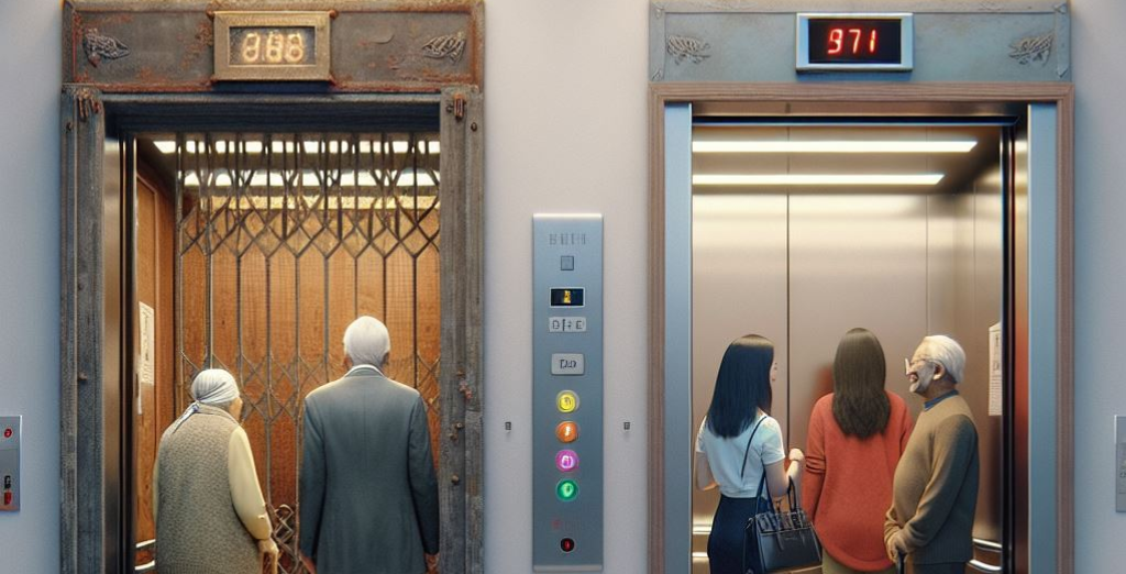 ELEVATOR MODERNISATION BEFORE AND AFTER